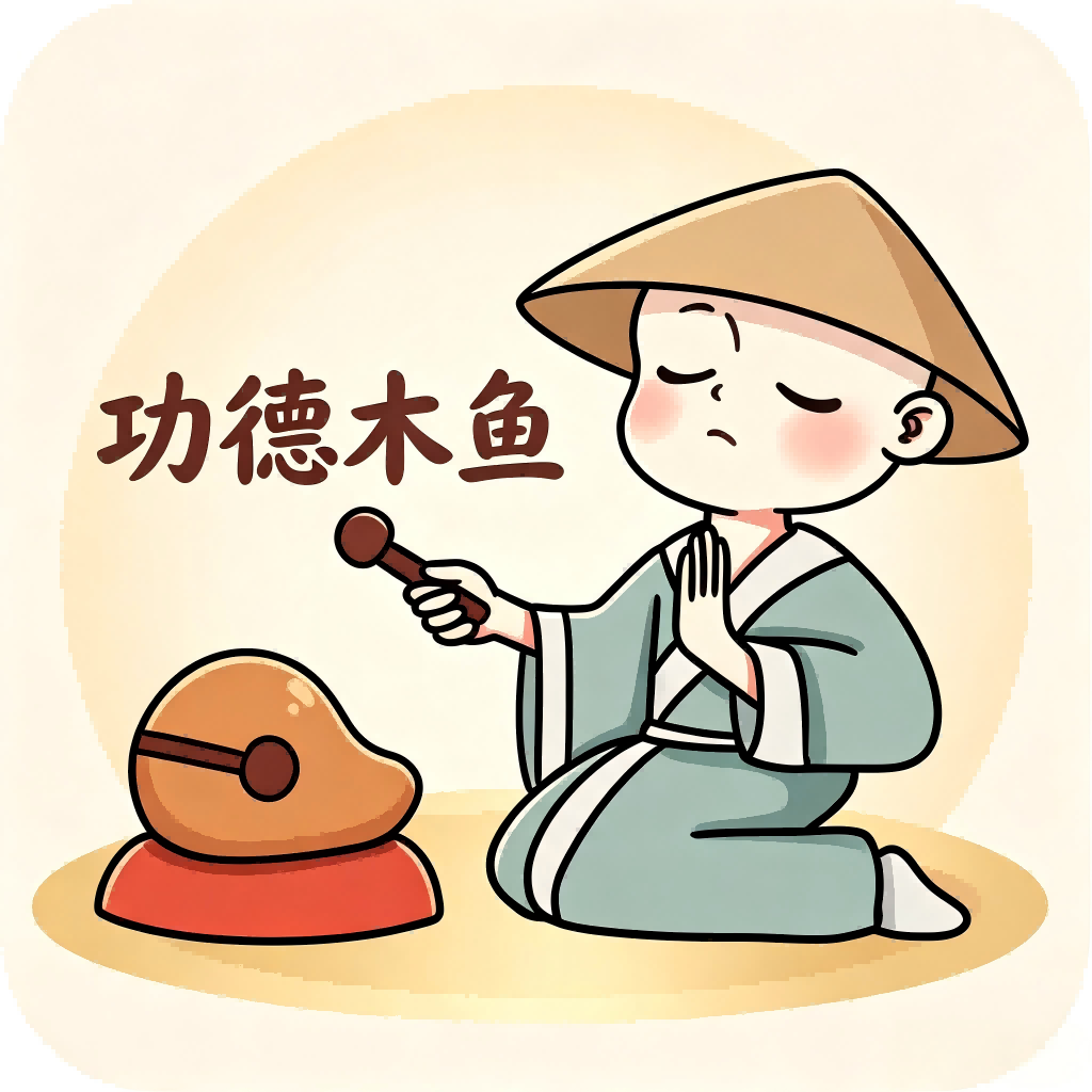 敲木鱼积功德